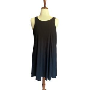 Black Sleeveless Swing Dress | Flowy Casual Tank Dress | Size XL